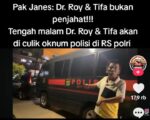 Jane sempat jagain Dr. Roy dan Tiffa di RSKaramat Jati Polri sampai tengah malam.